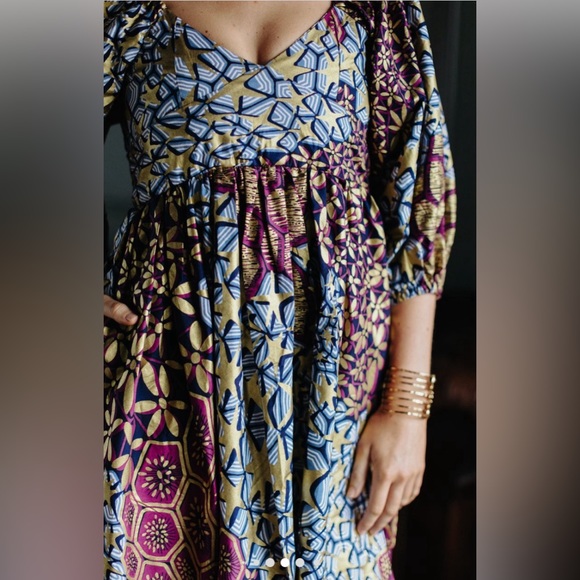 African Wax Print Maxi Dress **NEVER WORN - Picture 3 of 3